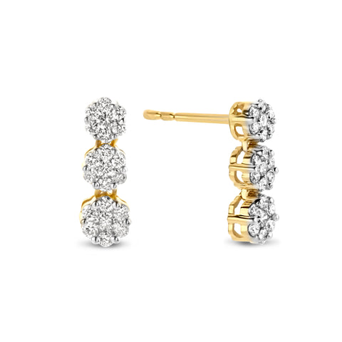Cercei din aur galben cu diamant de 0,50 ct 41775332