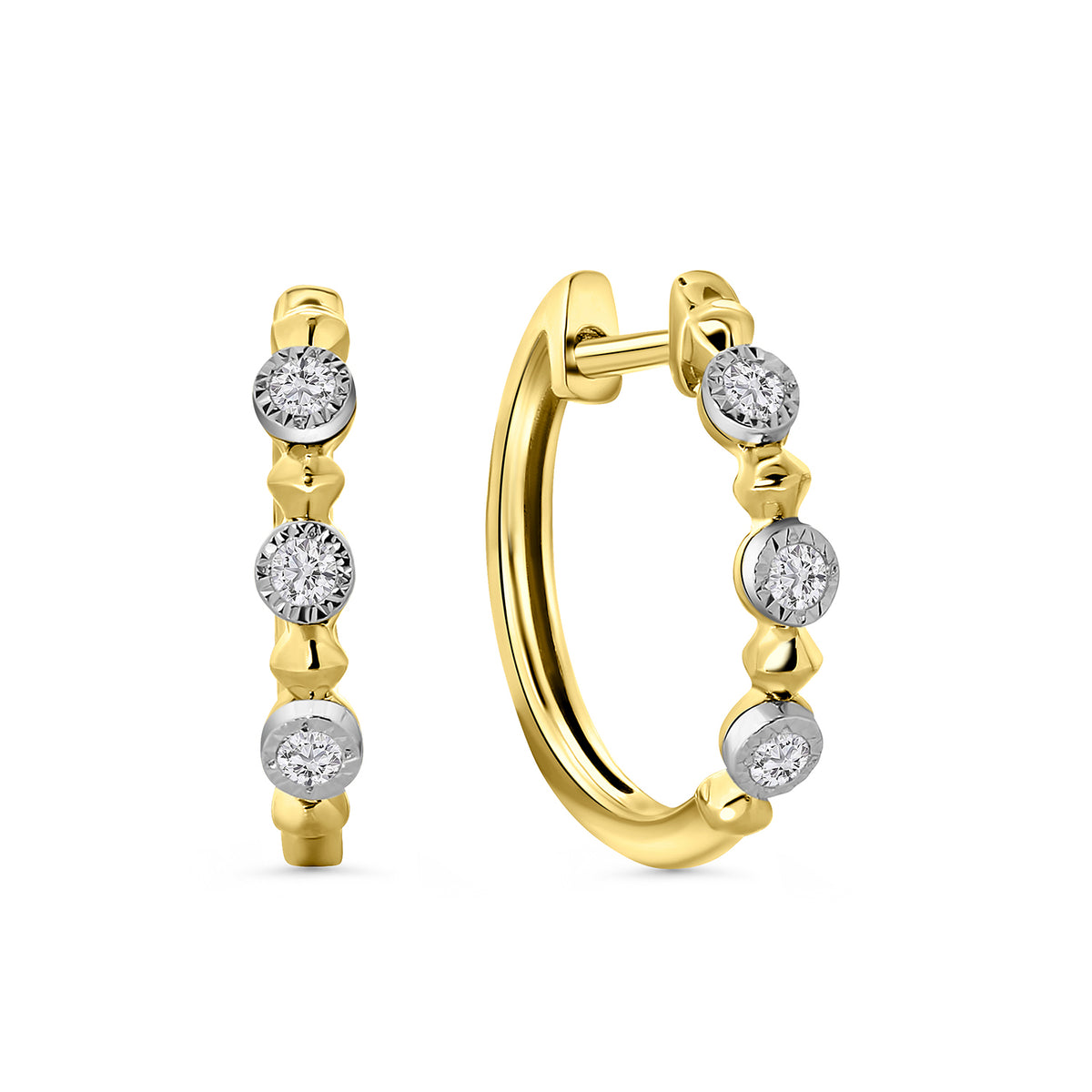 Cercei din aur galben cu diamant E404-E15587-YW