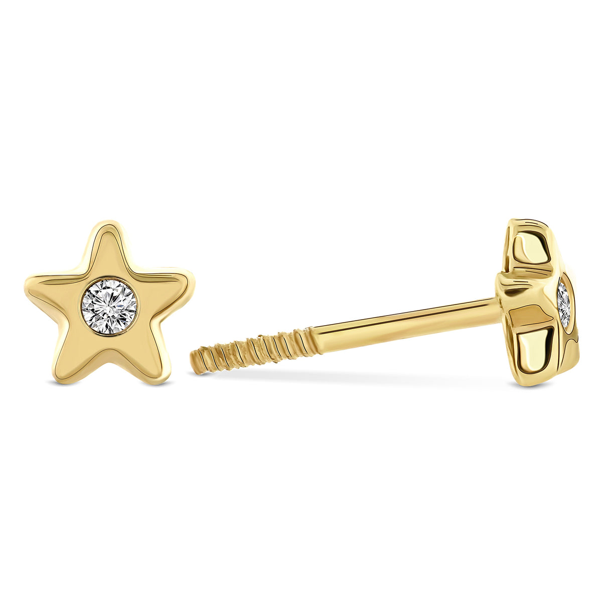 Cercei stea din aur galben cu zirconiu 8479-Y