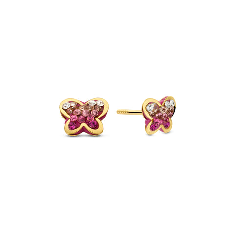Cercei stud din aur galben cu zirconiu colorat BN2620