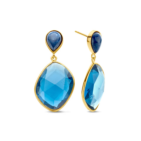 Cercei din aur placat cu sodalit si iolit 163A0513