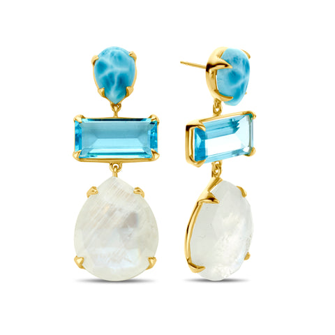 Cercei placati cu aur cu pietre colorate 163A0521