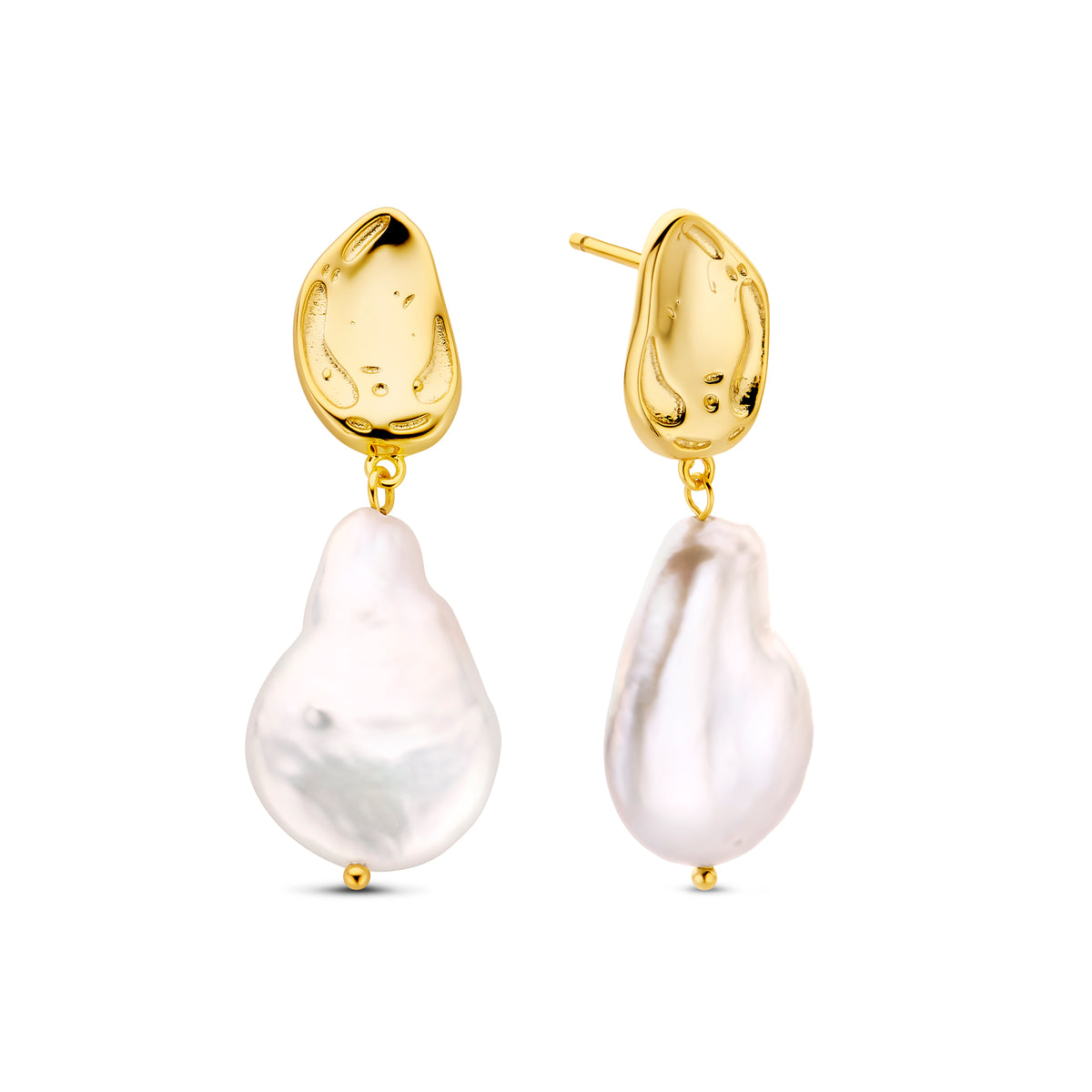 Cercei placati cu aur cu pandantiv de perle 164A0081