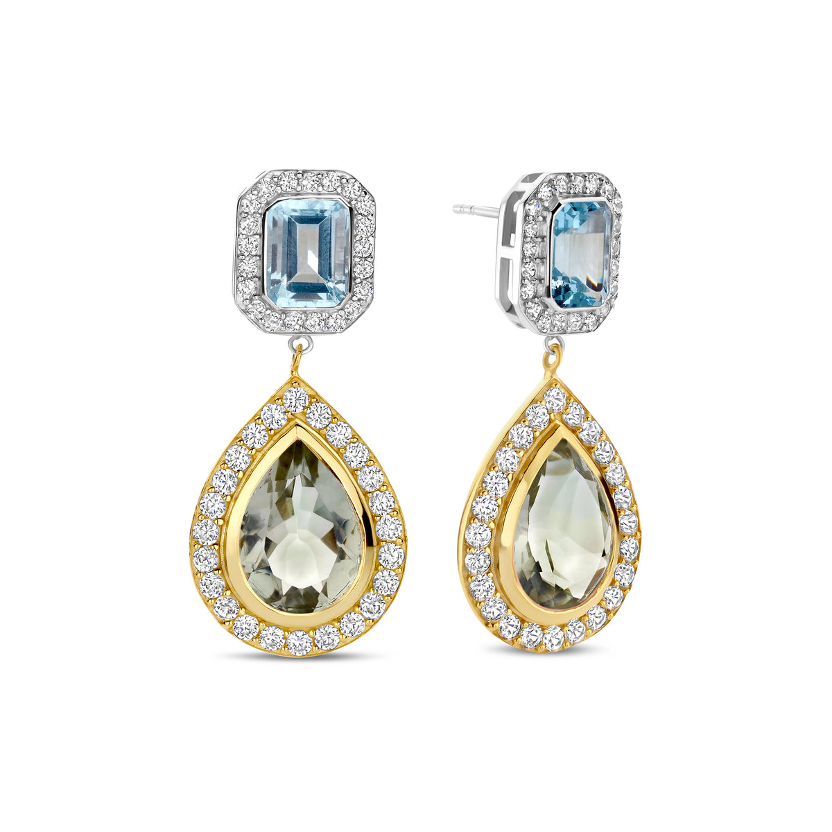 Cercei placati cu aur cu topaz si ametist - 247A0086