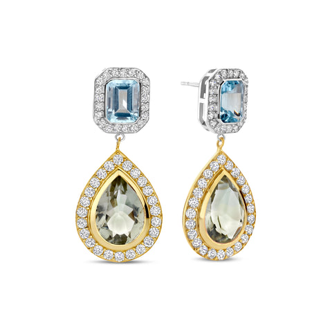 Cercei placati cu aur cu topaz si ametist - 247A0086