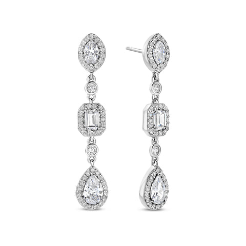 Cercei din argint sterling cu zirconiu alb - E18068