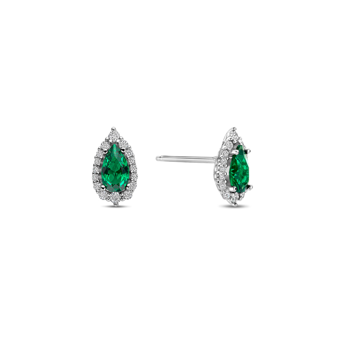 Cercei din argint sterling cu zirconiu verde - E18810G