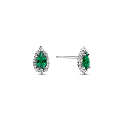 Cercei din argint sterling cu zirconiu verde - E18810G