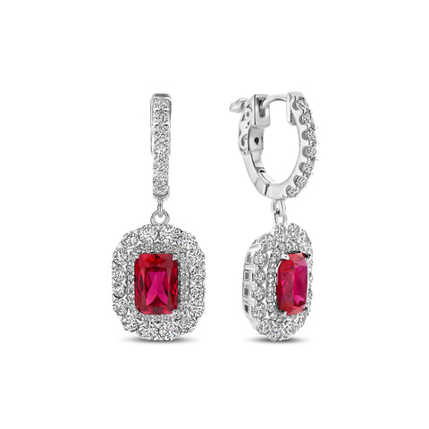 Cercei din argint sterling cu zirconiu rosu - E18858R