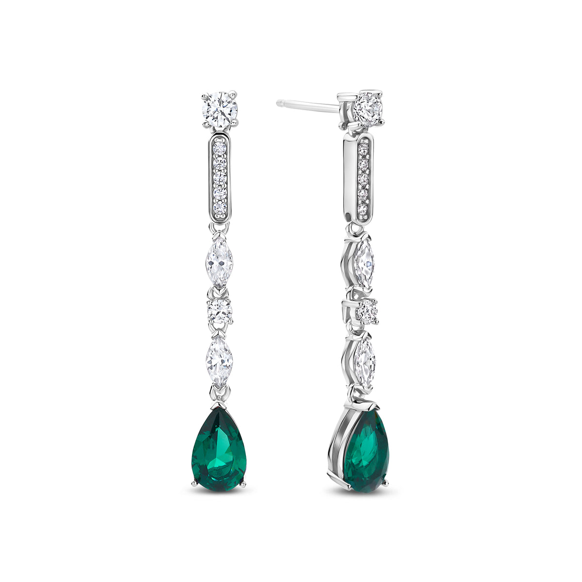 Cercei din argint sterling cu zirconiu verde - E20429G