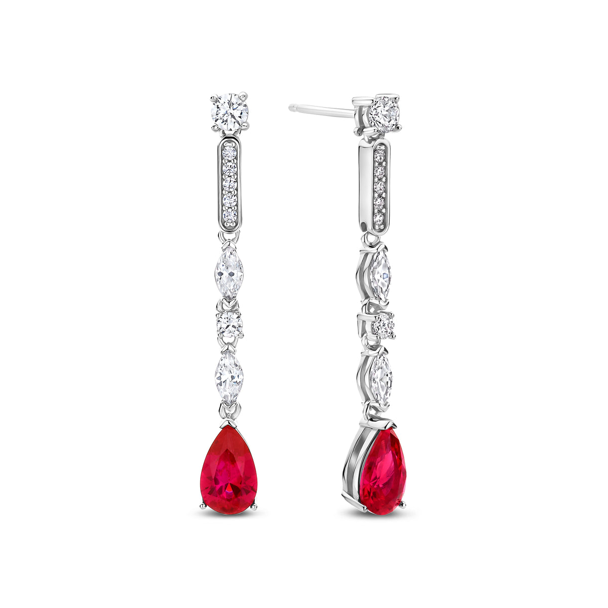 Cercei din argint sterling cu zirconiu rosu - E20429R