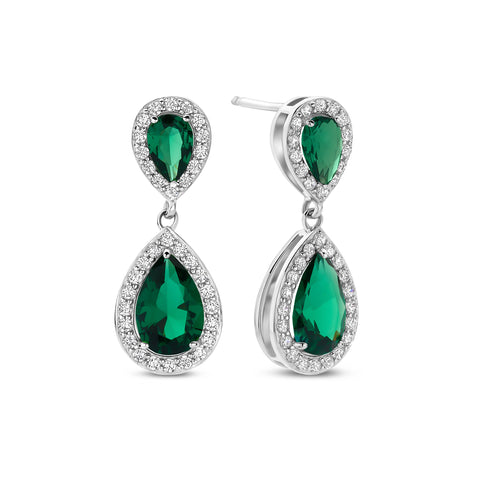 Cercei din argint sterling cu zirconiu verde - E21670G