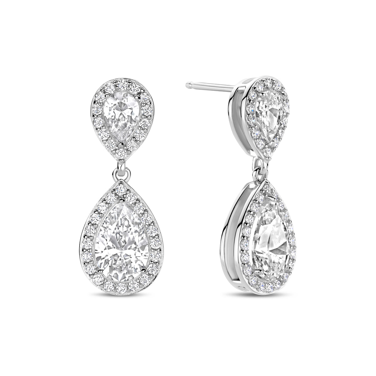 Cercei din argint sterling cu zirconiu alb - E21670