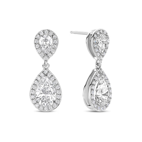 Cercei din argint sterling cu zirconiu alb - E21670