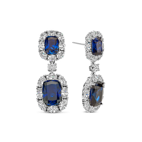 Cercei scurti din argint sterling cu zirconiu albastru - HB21E2009ABL-1