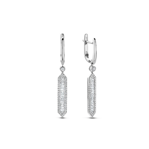 Cercei din aur alb cu diamante E479-ER120075ADI-81-W