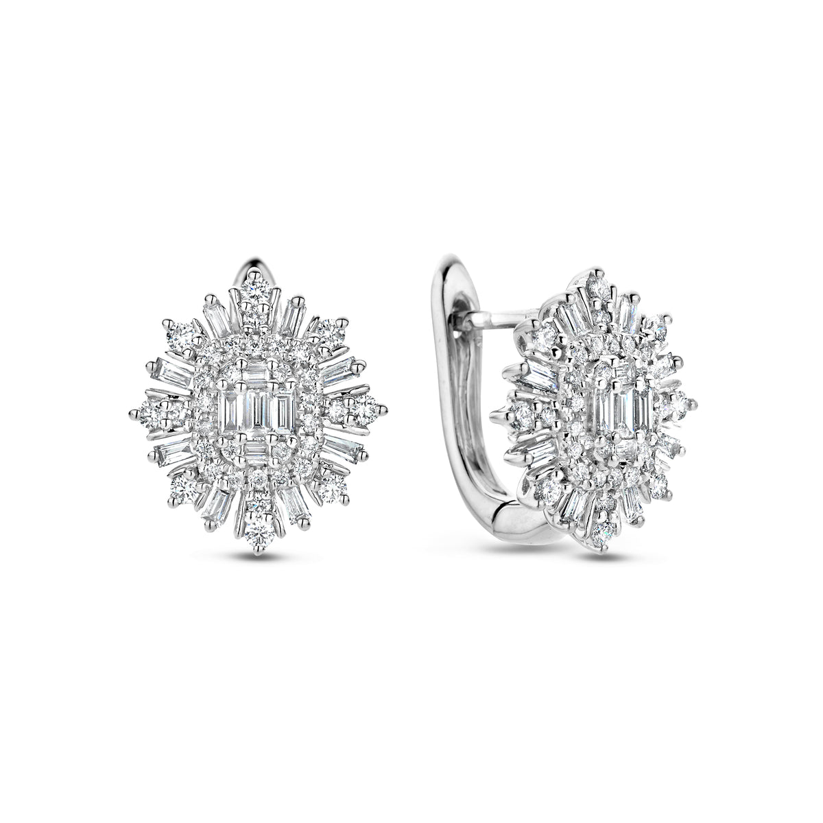 Cercel tip știft din aur alb cu diamant E479-KA035602E-W