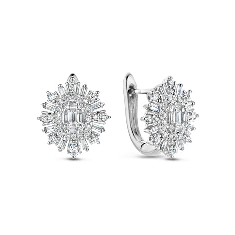 Cercel tip știft din aur alb cu diamant E479-KA035602E-W
