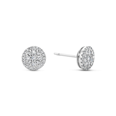 Cercei din aur alb cu diamant E479-SA2540E-200-W