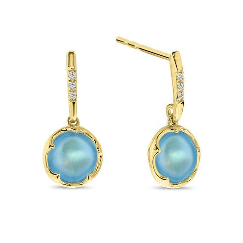 Cercei din aur galben cu topaz și diamante E480-EC040001ABH-BT-Y