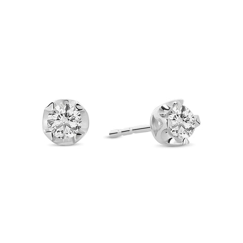 Cercei din aur alb cu diamant cultivat în laborator E480-EDF13288-LG-025-W