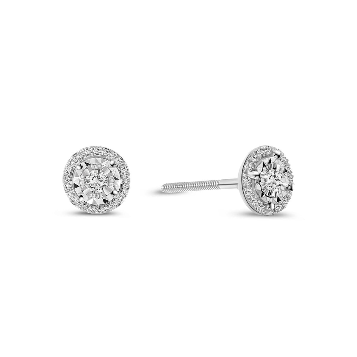 Cercei stud din aur alb cu diamante E480-EG10170ADI-W