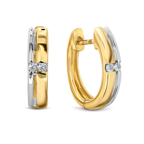 Cercei bicolore cu diamante E480-ER110050ADI-YW