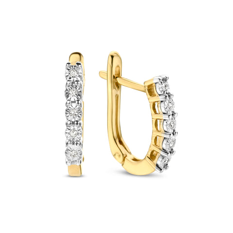 Cercei tip știft de aur cu diamant E480-L-PL-35123-YW