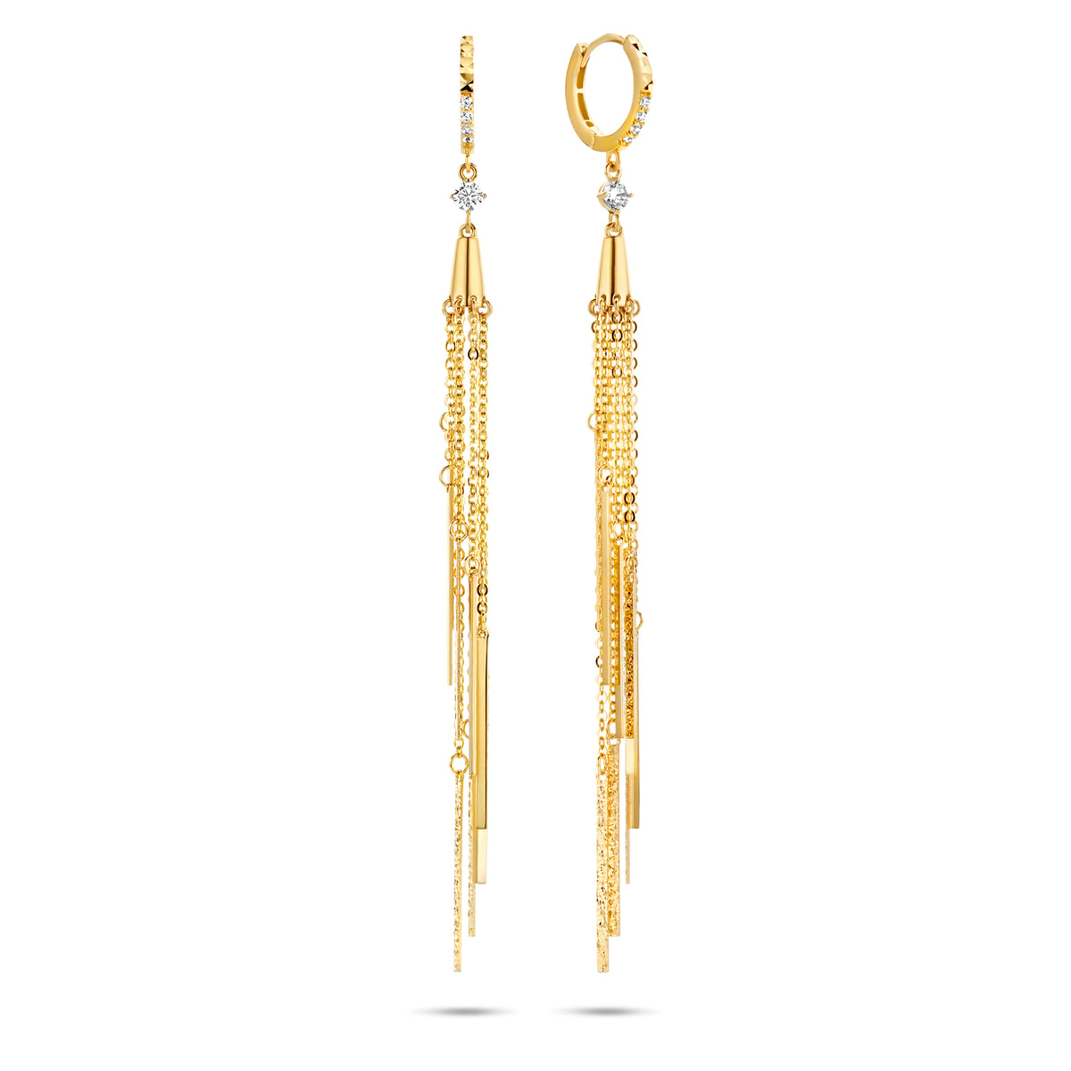 Cercei din aur galben cu zirconiu E1191