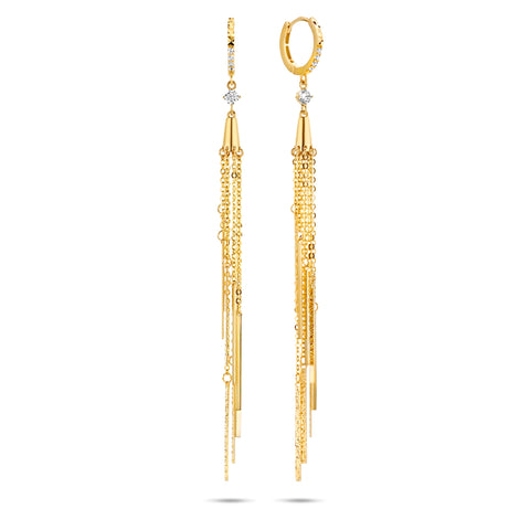 Cercei din aur galben cu zirconiu E1191