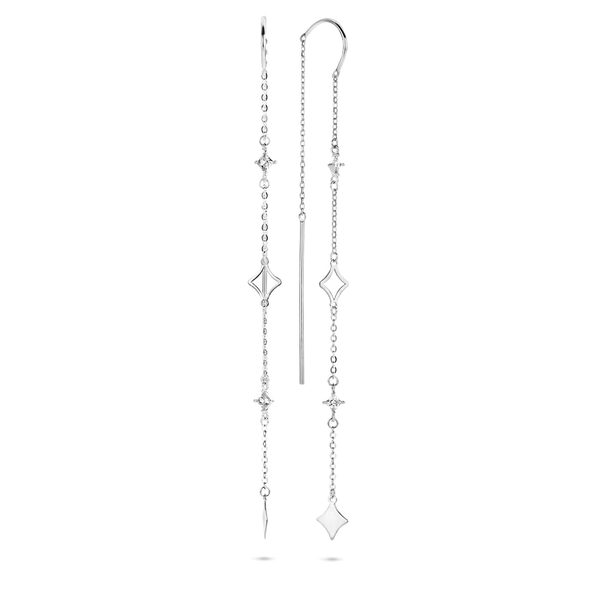 Cercei din aur alb cu zirconiu E1923