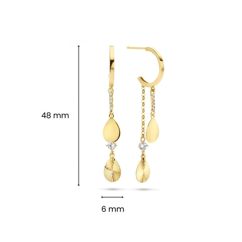 Cercei din aur galben cu zirconiu E364