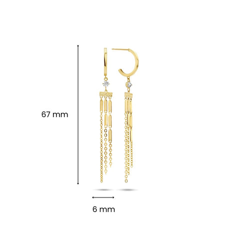 Cercei din aur galben cu zirconiu E387