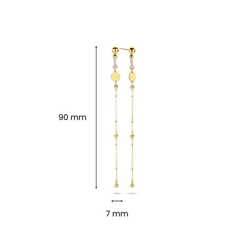 Cercei din aur galben cu zirconiu E535