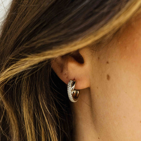 cercei placati cu aur cu zirconiu E1060Y