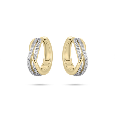 Cercei placati cu aur cu zirconiu - KC090Y