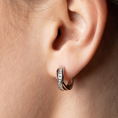 Cercei din argint cu zirconiu - KC1012