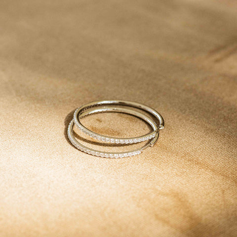 Cercei din argint cu zirconiu 40 mm KCK240