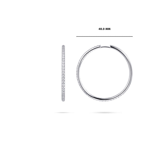 Cercei din argint cu zirconiu 40 mm KCK240