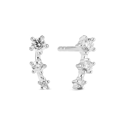Cercei tip stift din argint sterling Lucente Tre cu zirconiu - SJ-E2703-CZ