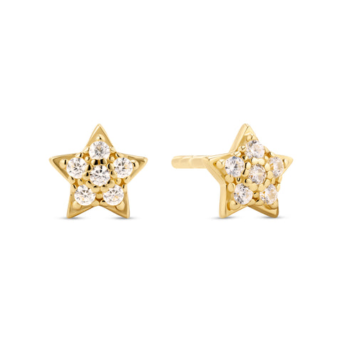 Cercei Astri placate cu aur cu zirconiu - SJ-E2706-CZ-YG