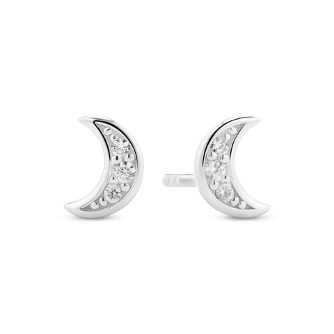 Cercei tip Luna din argint sterling cu zirconiu - SJ-E2707-CZ