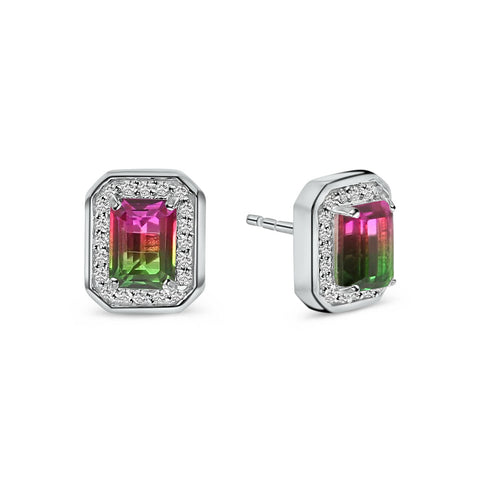 Cercei cu cuart si diamant cultivat in laborator - SET657-E