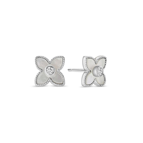 Cercei tip flori din argint sterling cu diamante cultivate in laborator - E04731
