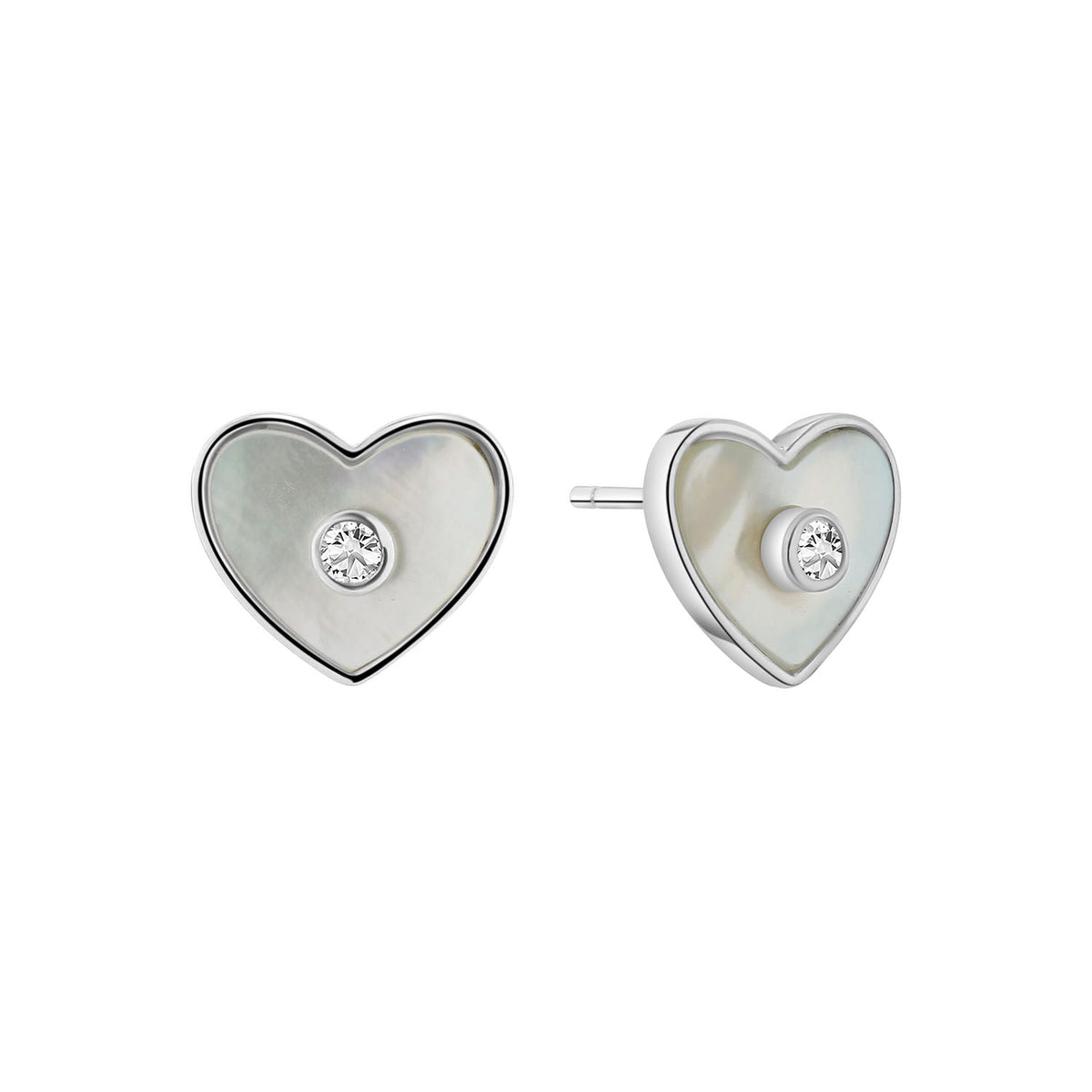 Cercei tip inima din argint sterling cu sidef - YE03079