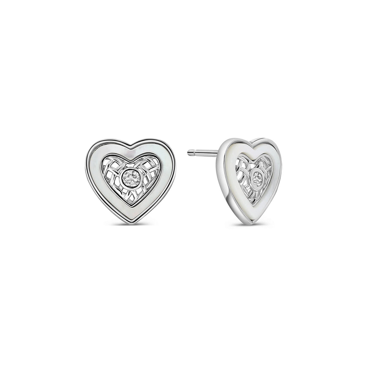 Cercei tip inima din argint sterling cu diamante cultivate in laborator - YE03080