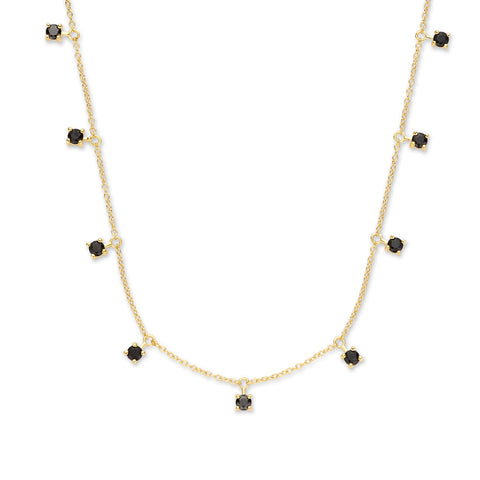 Colier din aur galben cu zirconiu negru