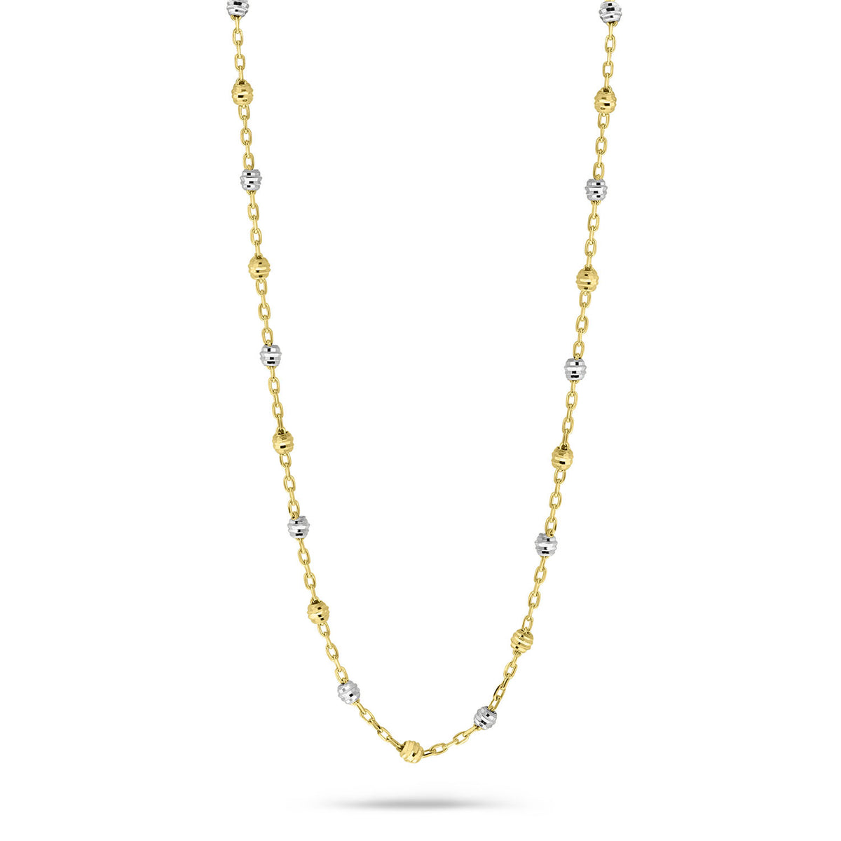 Colier din aur bicolor cu margele N122-VX6FOR6N2031205-DC-YW