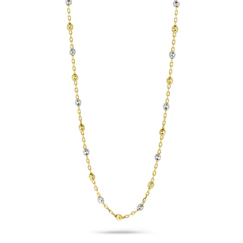 Colier din aur bicolor cu margele N122-VX6FOR6N2031205-DC-YW