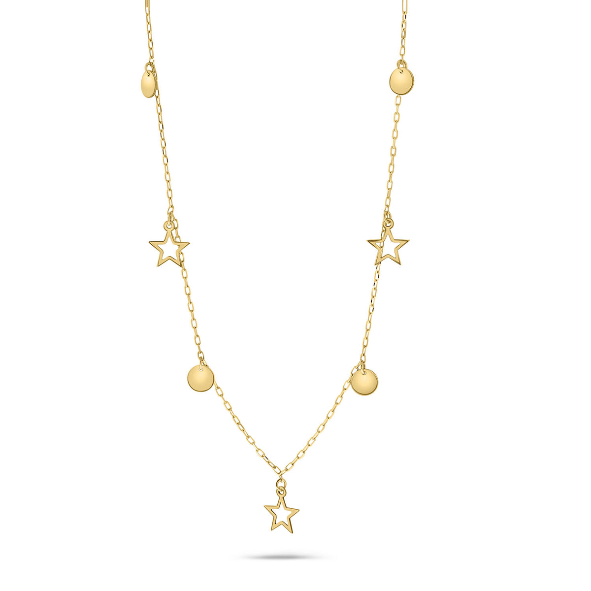 Colier din aur galben cu brelocuri N137-60330-Z-Y